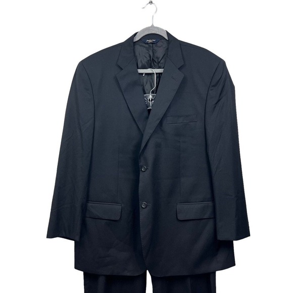 Joseph & Feiss 2 Pcs Suit Jacket Pants 2 Button Vented Cuffed Navy Men Sz 46R - Picture 2 of 13